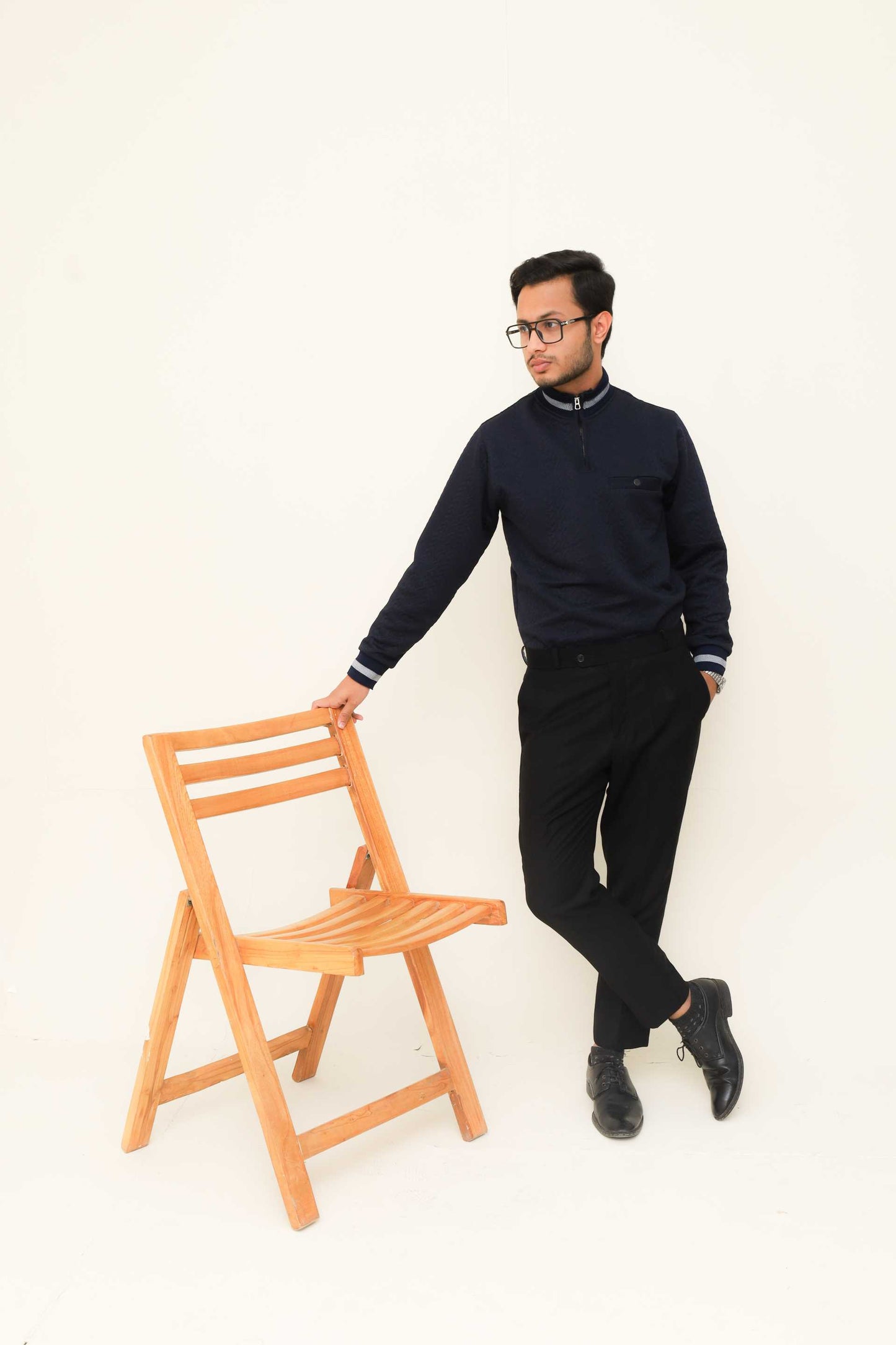 Navy Blue Cable Knit