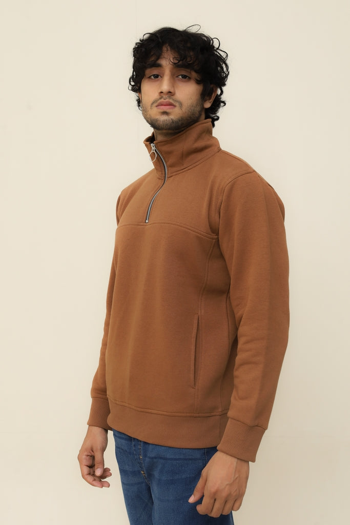 Classic Brown Half Zip