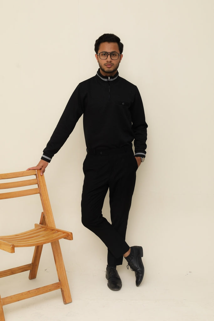 Royal Black Cable Knit