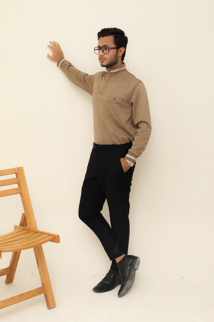 Camel Brown Cable Knit