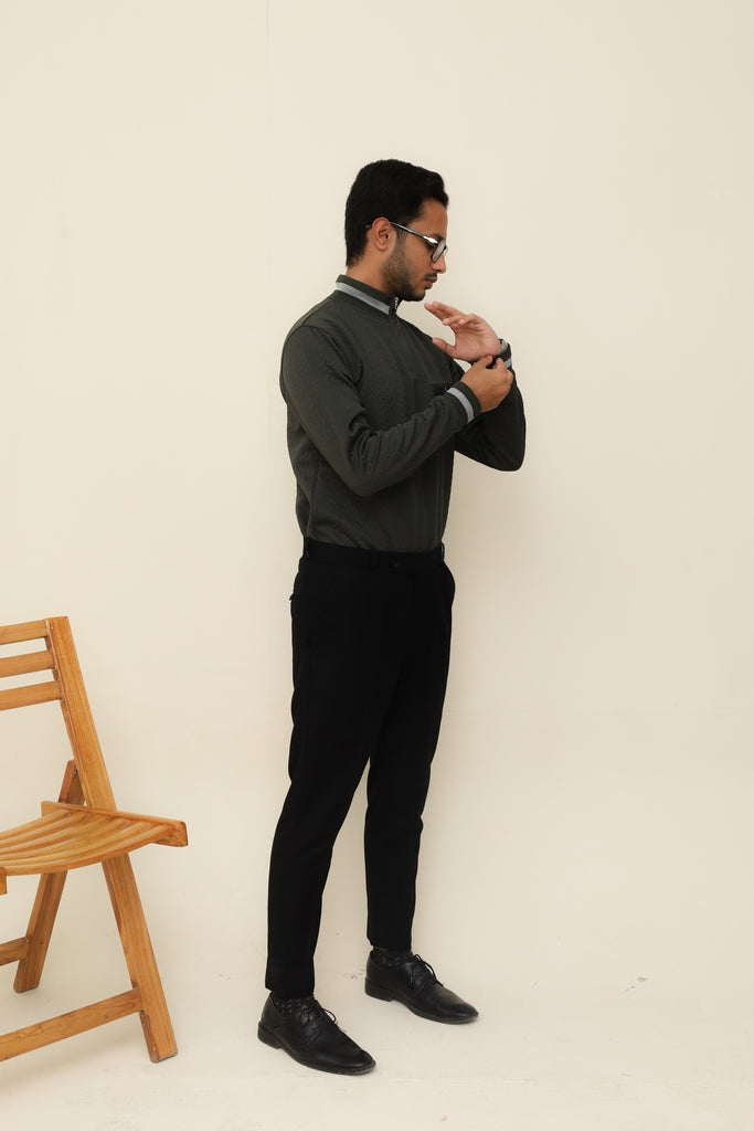 Olive Green Cable Knit