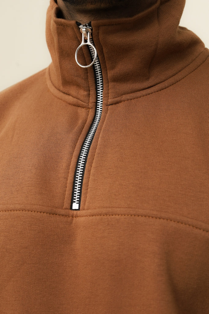 Classic Brown Half Zip