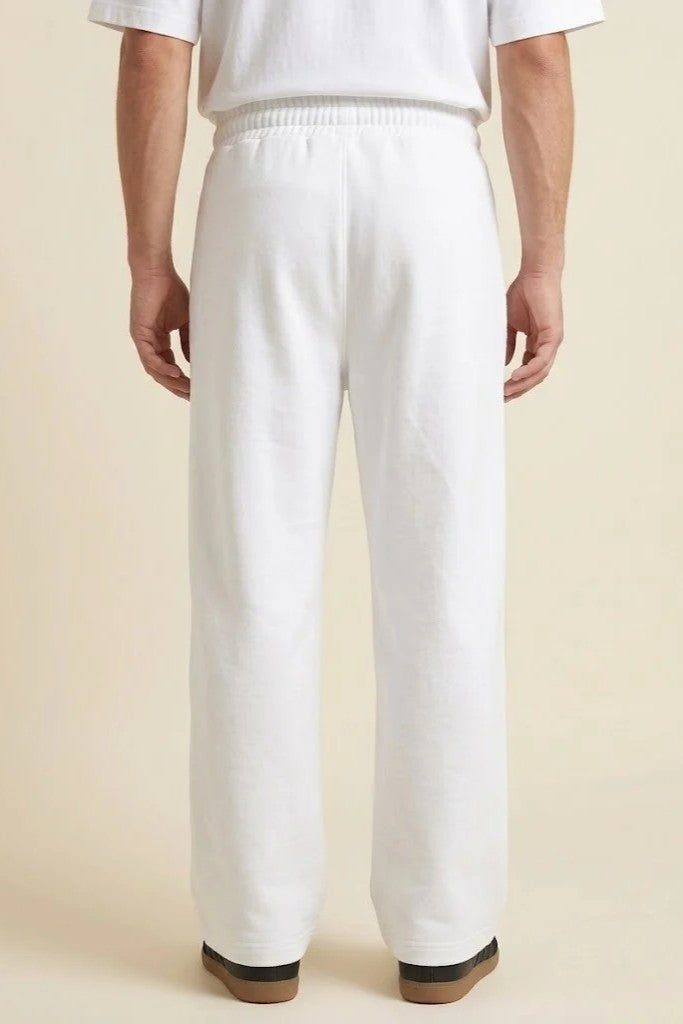 White-TriLine Wide Leg Trousers