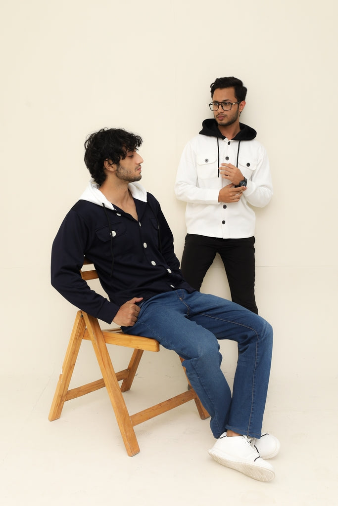 Waffle Knit Button Down Hodie