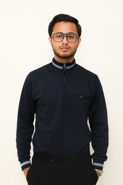 Navy Blue Cable Knit