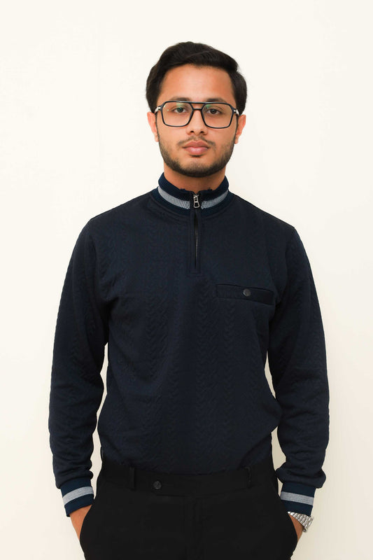 Navy Blue Cable Knit