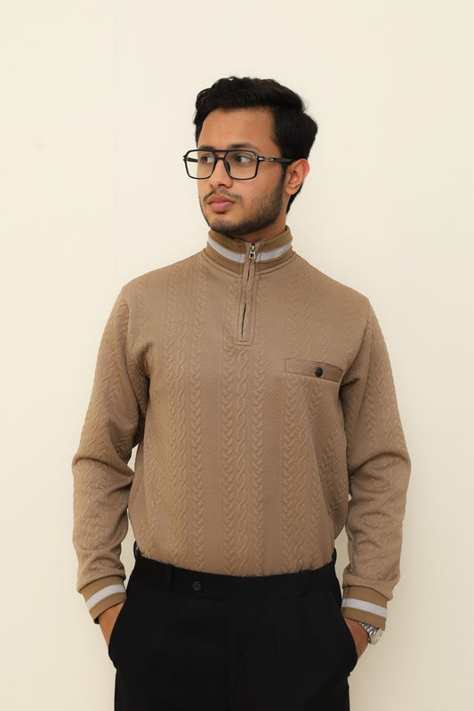 Camel Brown Cable Knit