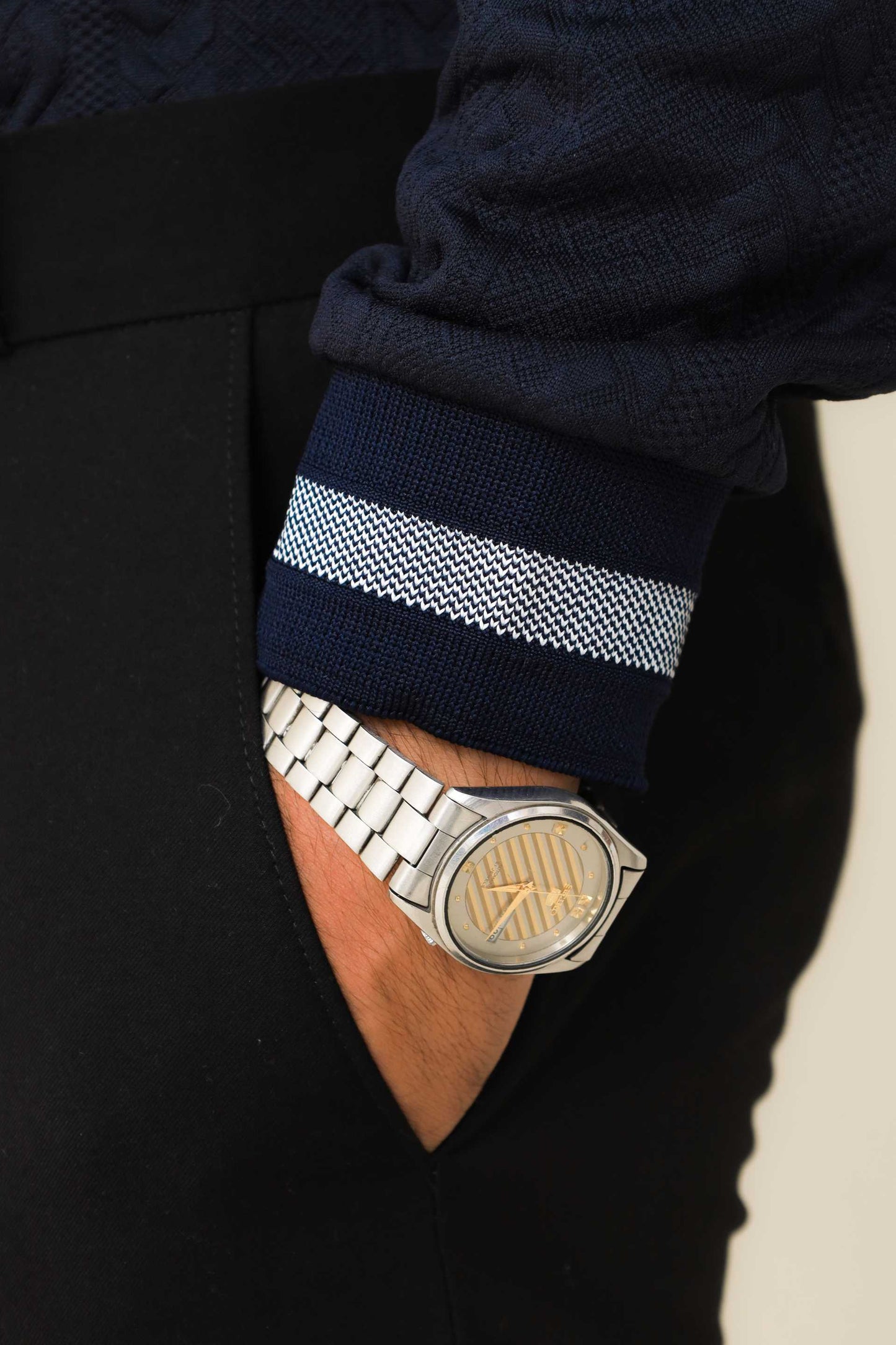 Navy Blue Cable Knit