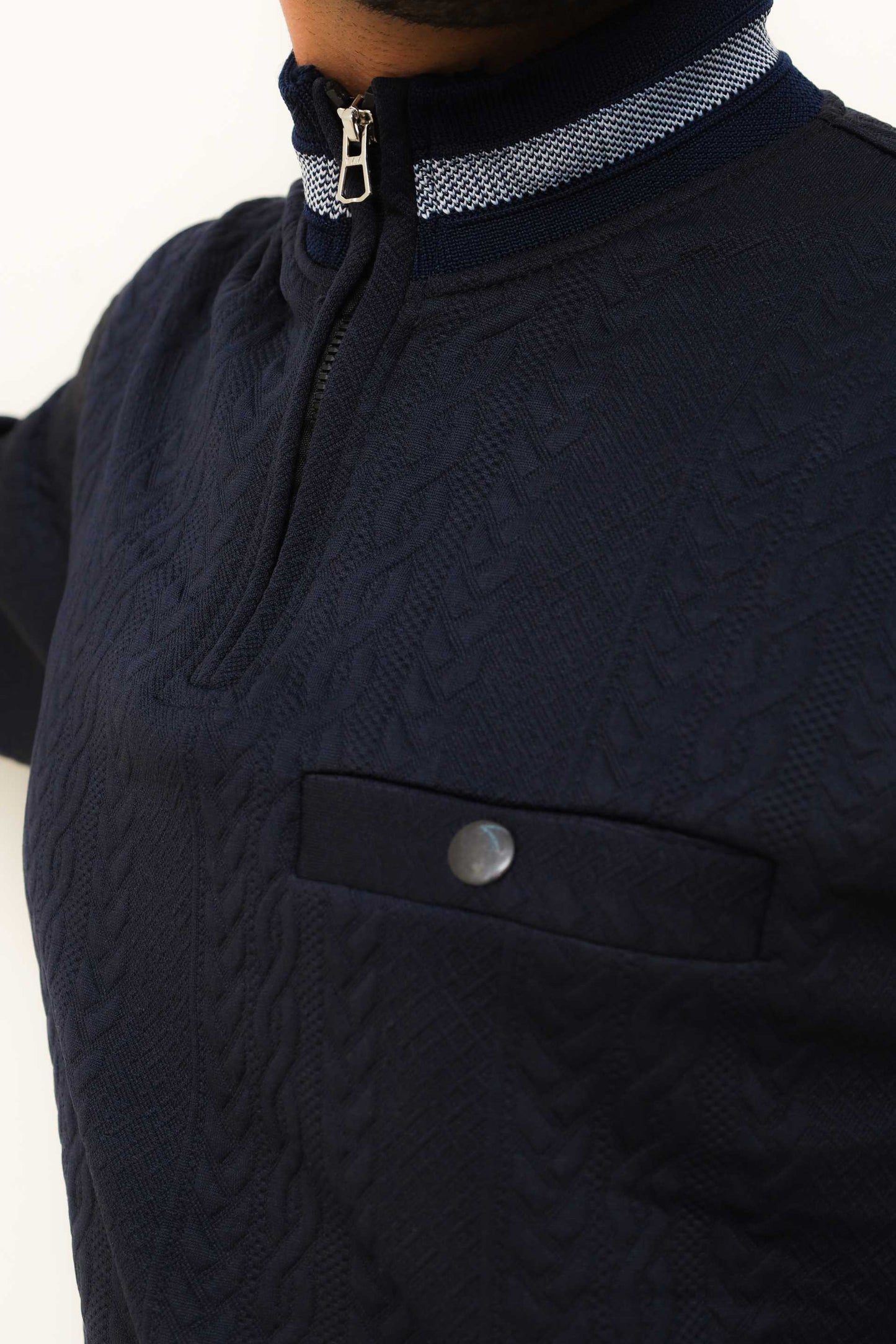 Navy Blue Cable Knit