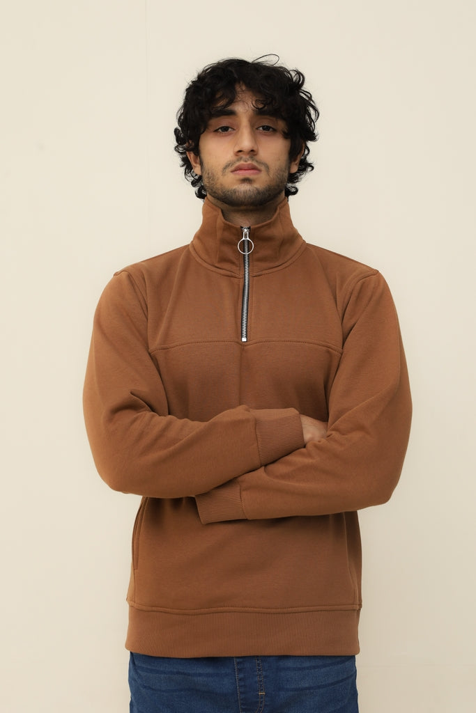 Classic Brown Half Zip