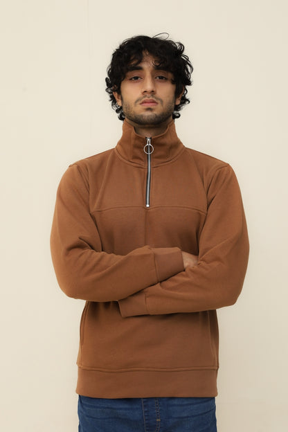 Classic Brown Half Zip