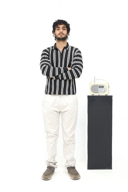 BLACK VINTAGE KNIT POLO