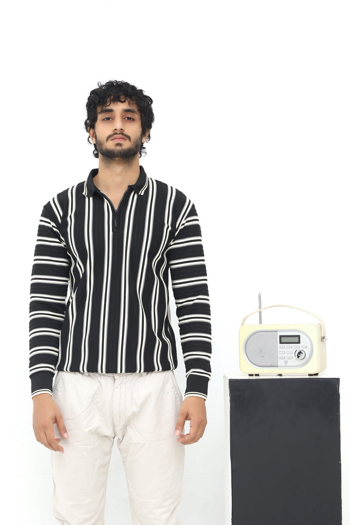 BLACK VINTAGE KNIT POLO