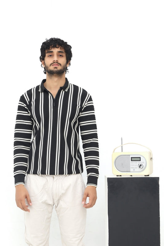 BLACK VINTAGE KNIT POLO