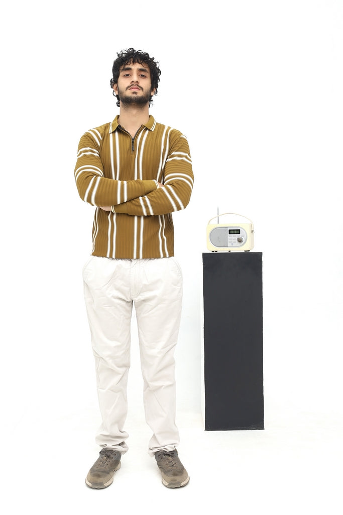 OLIVE BROWN VINTAGE KNIT POLO