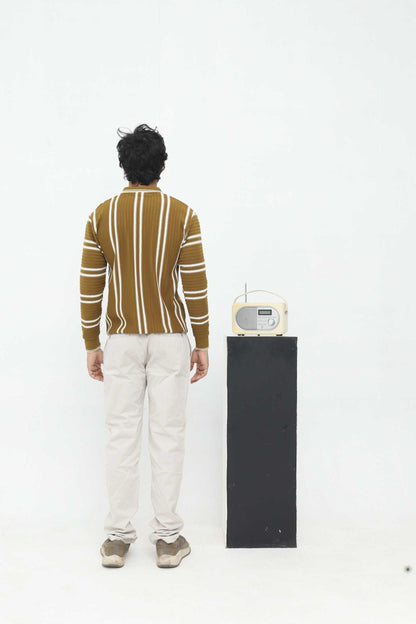 OLIVE BROWN VINTAGE KNIT POLO
