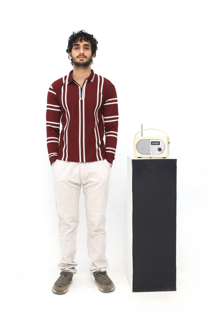 MAROON VINTAGE KNIT POLO