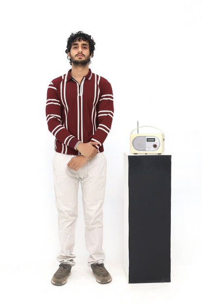 MAROON VINTAGE KNIT POLO