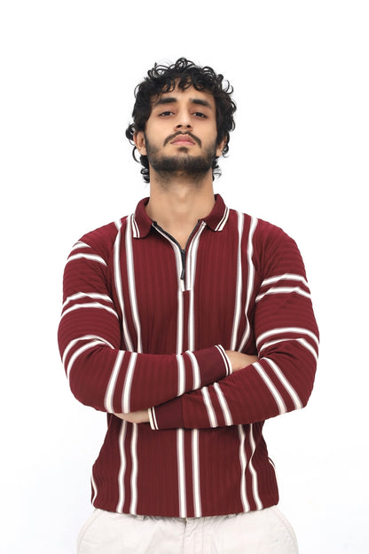 MAROON VINTAGE KNIT POLO