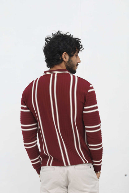 MAROON VINTAGE KNIT POLO