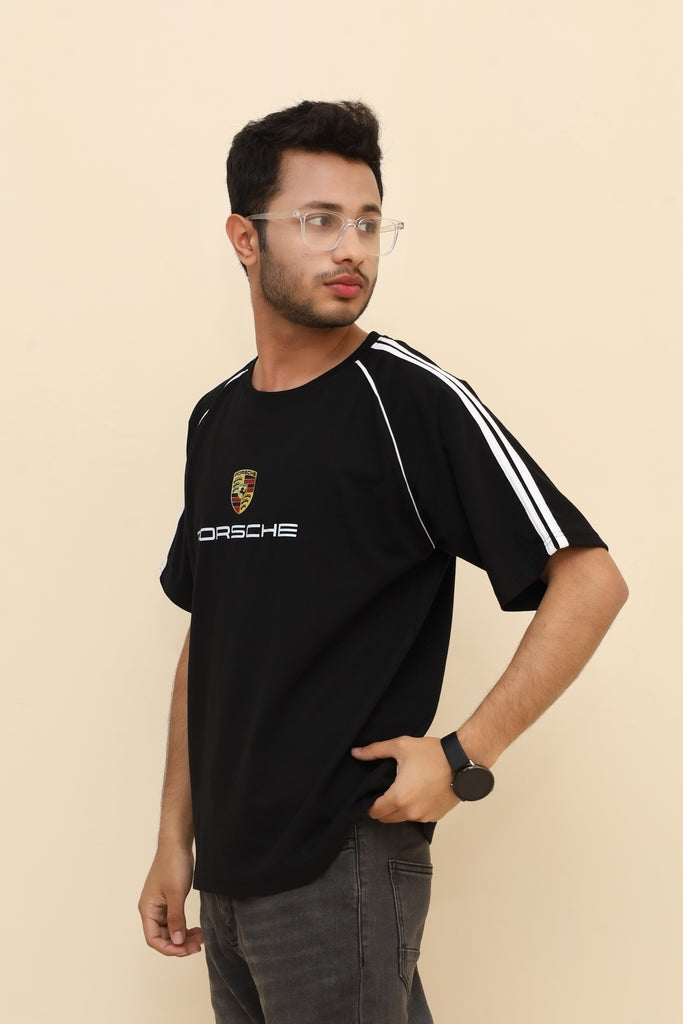 Porsche Apex Oversized Panel Tee- Black