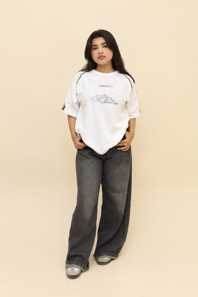 Formula 1 Oversized Panel Tee - White