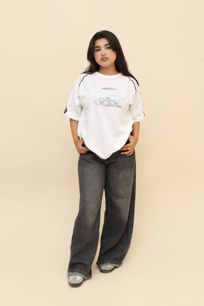 Formula 1 Oversized Panel Tee - White