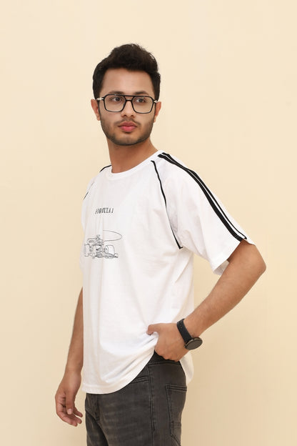 Formula 1 Oversized Panel Tee - White