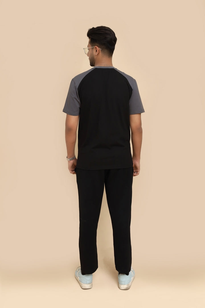 Classic Black-Grey Raglan Sleeve Tee