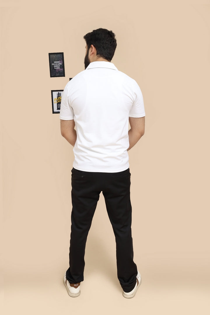 Johnny Collar Cotton Polo - Classic Fit - White