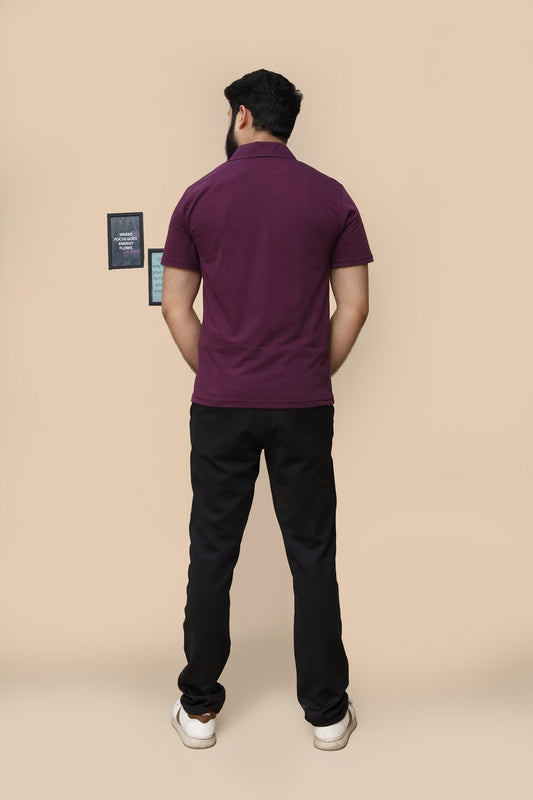 Purple Cuban Collar Shirt