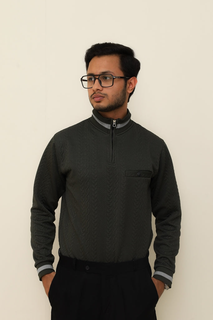 Olive Green Cable Knit