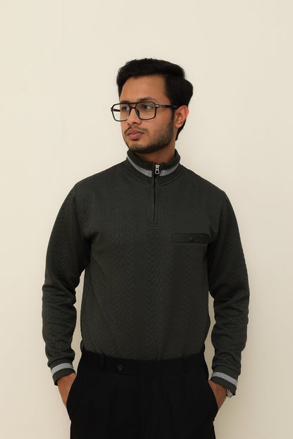 Olive Green Cable Knit