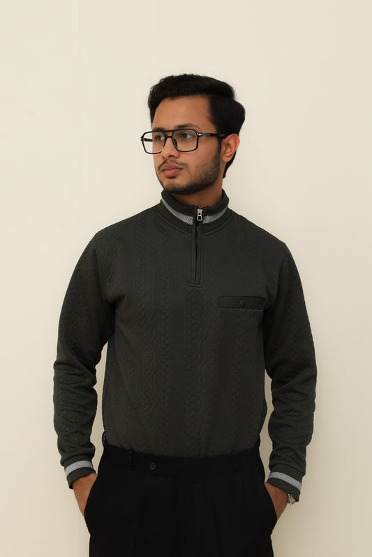 Olive Green Cable Knit