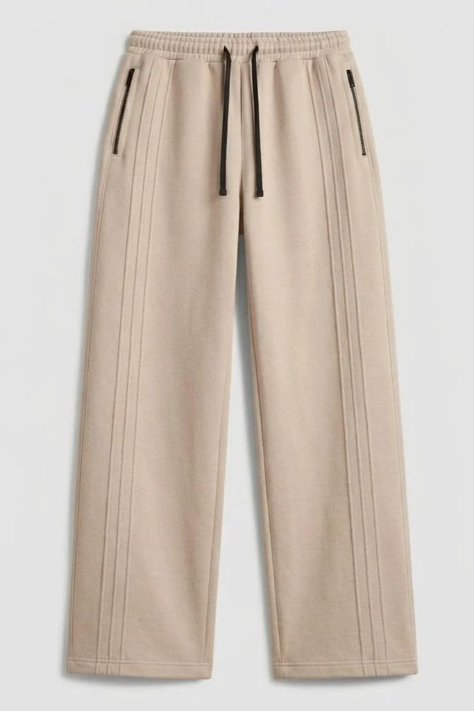 Beige-TriLine Wide Leg Trousers