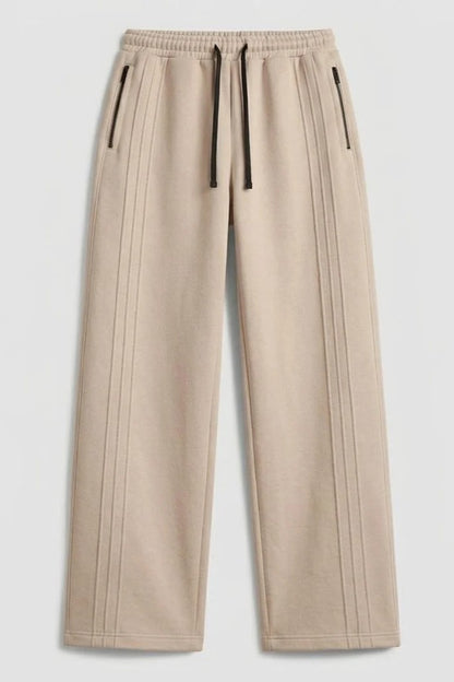 Beige-TriLine Wide Leg Trousers