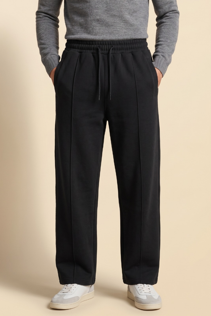 Signature Wide-Leg Trousers – Black