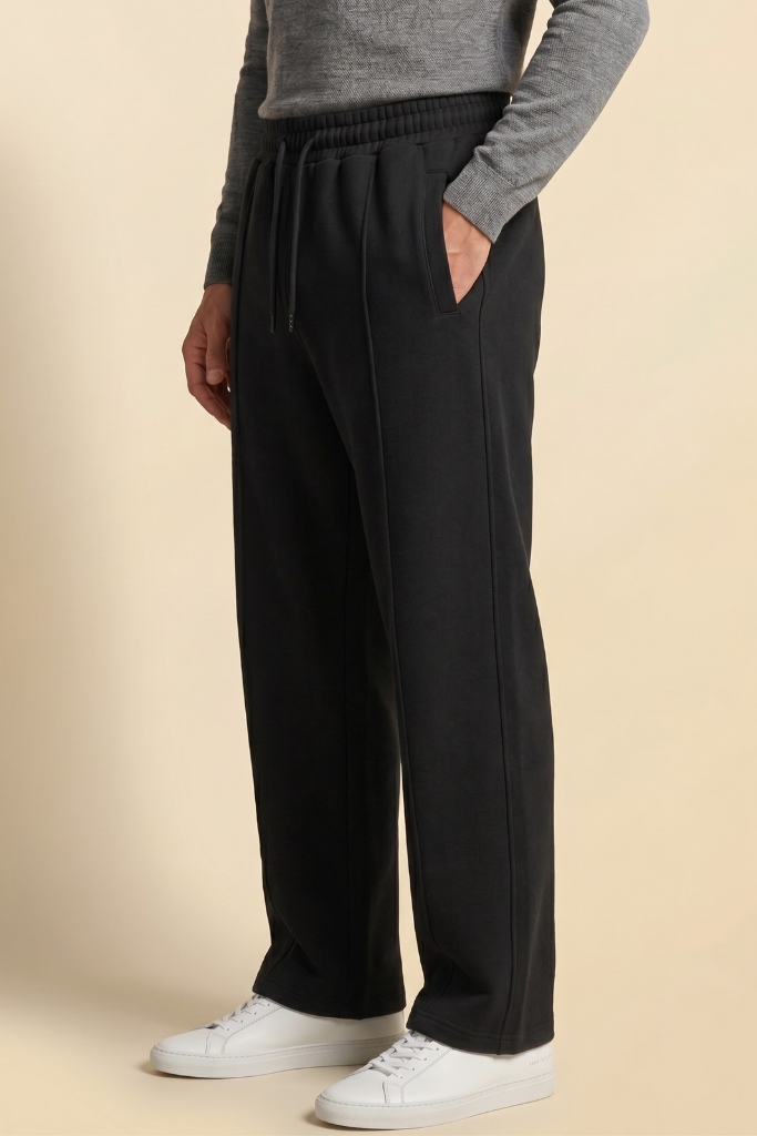 Signature Wide-Leg Trousers – Black