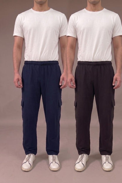 Navy & Brown Straight Fit Cargo Trouser Bundle
