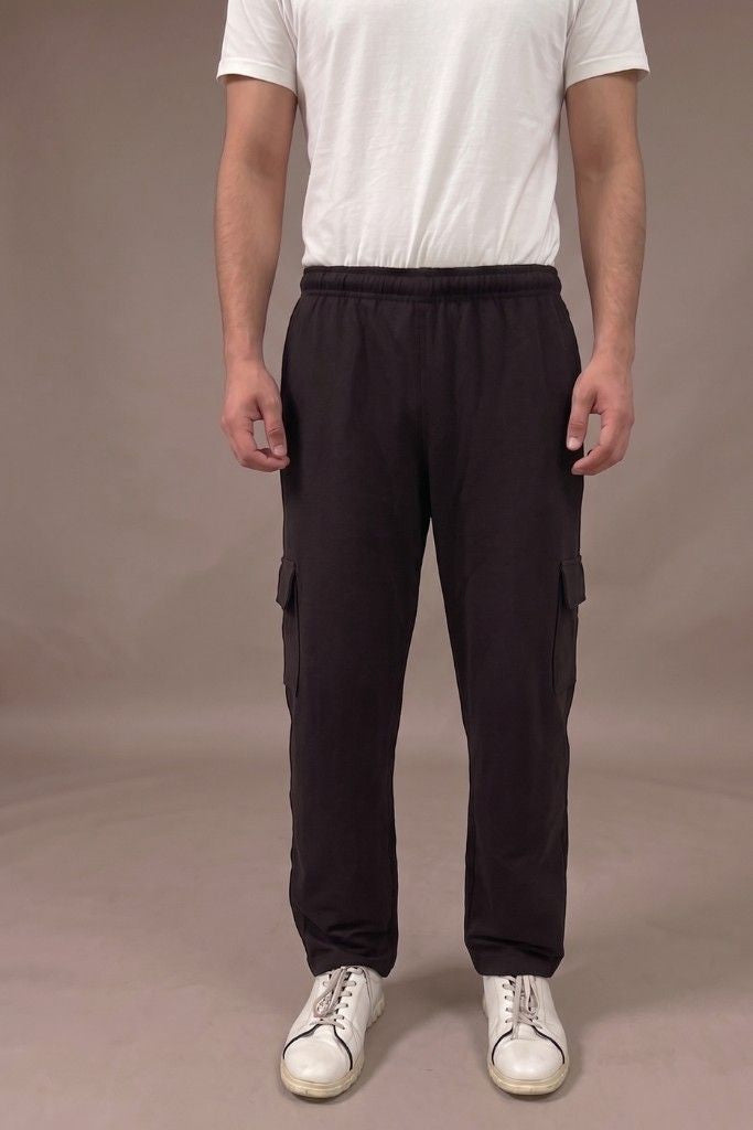 Straight Fit Panel Cargo Trousers –Macha  Brown