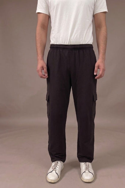Straight Fit Panel Cargo Trousers –Macha  Brown