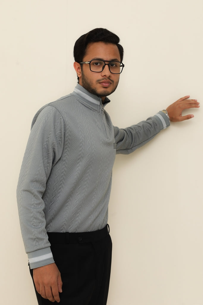 Steel Grey Cable Knit