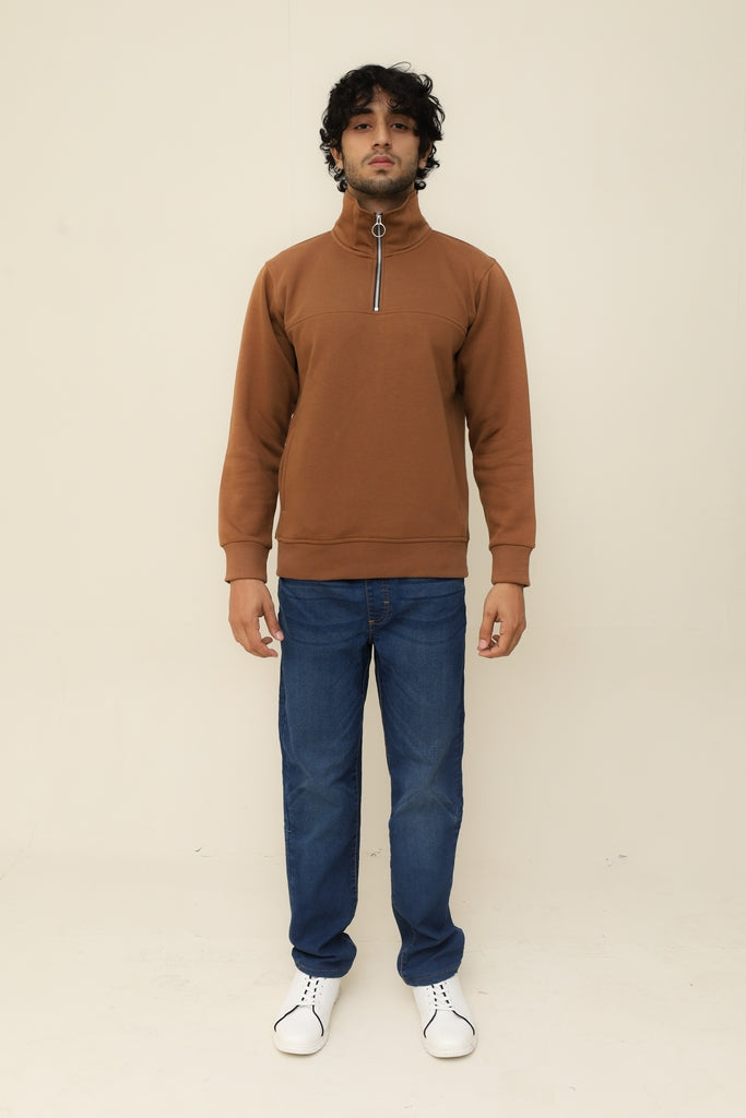 Classic Brown Half Zip