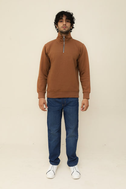 Classic Brown Half Zip