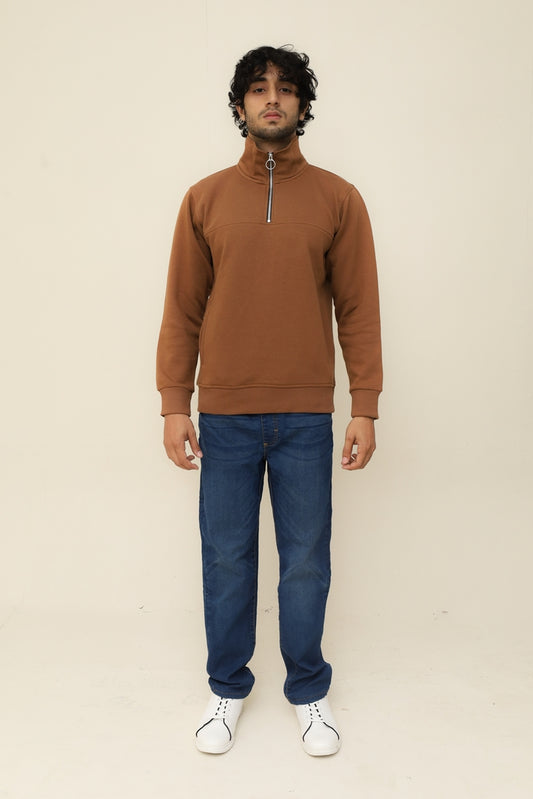 Classic Brown Half Zip