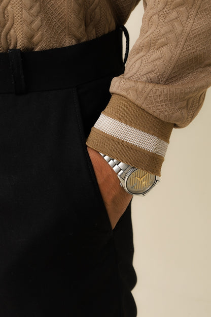 Camel Brown Cable Knit