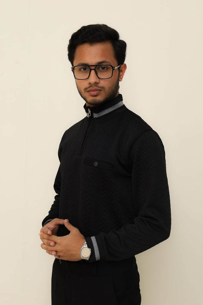 Royal Black Cable Knit