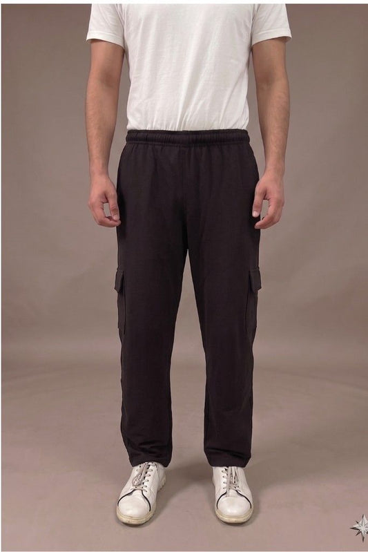 Straight Fit Panel Cargo Trousers –Macha  Brown